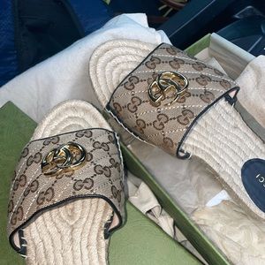 Women’s GG Matelasse Canvas Espadrille Sandal